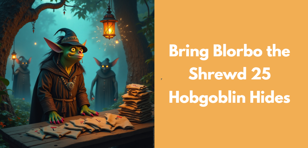 Bring Blorbo the Shrewd 25 Hobgoblin Hides